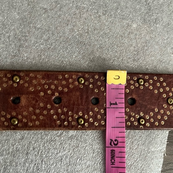 [Max40”]Fossil Mini studs men brown leather Belt - Picture 5 of 6